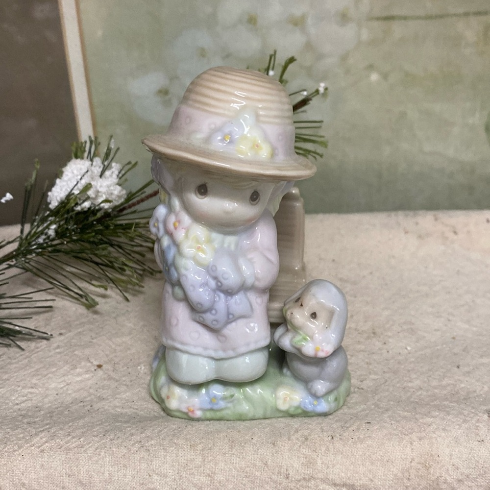 Precious Moments Girl and Puppy Salt and Pepper Shakers - ENESCO 1999
